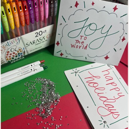 12 Days of Card Making: Simple Holiday Card with Zebra Pen